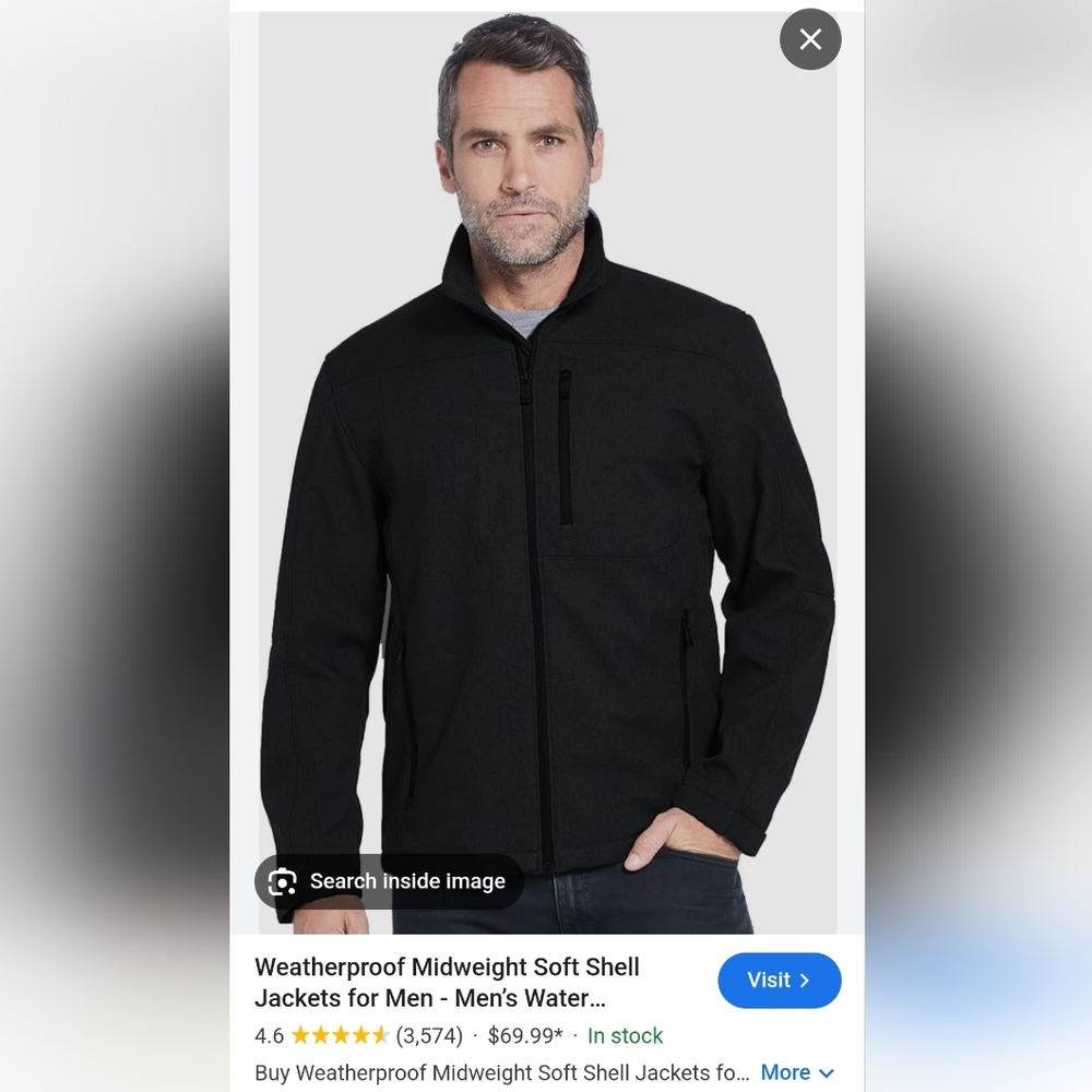 Weatherproof Black Soft shell Zip-Up Jacket - Picture 6 of 6